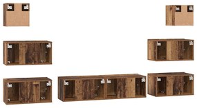 TV szekrény garnitúra 8 pcs Régi fa 60 x 30 x 30 cm Faanyag
