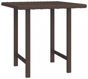 3 db barna polyrattan kisasztal