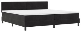 Boxspring Ágy Matrac 200x200 cm Fekete Bársony
