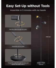 Govee - LED RGBICWW Fényerőszabályozható állólámpa TREE MATTER LED/48W/230V Wi-Fi