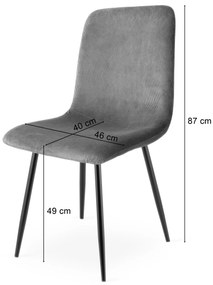 Szürke étkezőszék RIFT fekete lábakkal