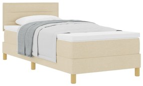 Box Spring Ágy Matraccal Krém 90x190 cm Szövet
