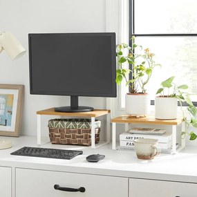 CEZAR bambusz rendszerező szett, 2 db, barna/fehér SongmicsHome
