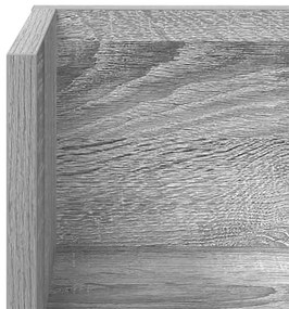 2 db szürke sonoma színű szerelt fa fali polc 100x16,5x16,5 cm