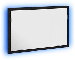 fekete tölgy fürdőszoba tükör LED világítással 60x8,5x37 cm
