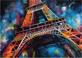 Üveg kép - Az Eiffel-torony festménye II. (70x50 cm)