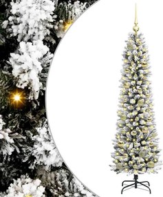 vidaXL Mű karácsonyfa 150 LED-del Fehér 150 cm PVC és Fém és Műanyag