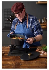 Indukciós tűzhelyhez alkalmas öntöttvas edény fedővel 3,8 l – Holm