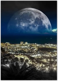 Poszterek A4 Pion Hold a város felett Éjszaka