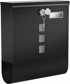 Levélszekrény Újságtartóval És Ablakkal, Fekete Songmics