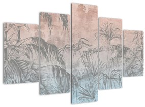 Kép - Trópusi növények a falon (150x105 cm)