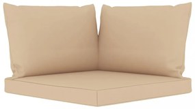 3 db bézs szövet raklapkanapé-párna