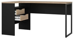 Felix Corner íróasztal, fekete matt / jackson hikorifa