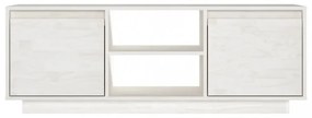fehér tömör fenyőfa TV-szekrény 110 x 30 x 40 cm