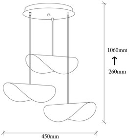 Fekete-aranyszínű függőlámpa fém búrával ø 45 cm Sivani – Opviq lights
