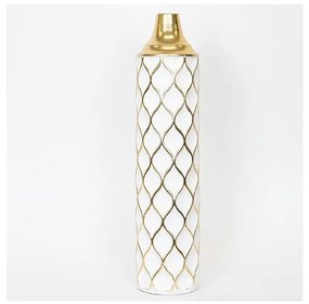 Eurolamp Fém váza 60,5x14 cm fehér/arany EU0529