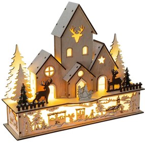 Retlux - LED Karácsonyi dekoráció LED/2xAA falu fa