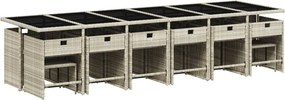 vidaXL 17 részes szürke polyrattan kerti étkezőgarnitúra párnákkal