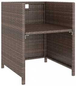 6 részes barna kültéri polyrattan étkezőgarnitúra párnákkal