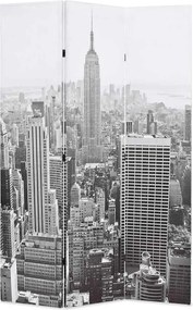 vidaXL fekete-fehér New York mintás paraván 120 x 170 cm