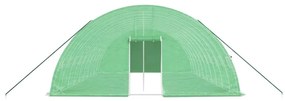 zöld acélvázas melegház 60 m² 10 x 6 x 2,85 m