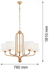 Argon 2172 - Csillár láncon MARANELLO 5xE27/15W/230V