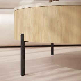 Mazzoni FRIDA Bézs (Pezsgőszínű) / Oasis Tölgy – MODERN DOHÁNYZÓASZTAL FELHAJTHATÓ LAPPAL ÉS TÁROLÓVAL