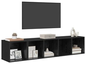 TV Szekrény Szett 2 pcs Musta tammi 37 x 37 x 142.5 cm Faanyag