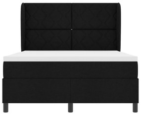 Boxspring Ágy Mattal Fekete színben, 160x200 cm Textil