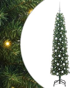 vidaXL Mű karácsonyfa 300 LED-del Zöld 180 cm PVC, acél és műanyag