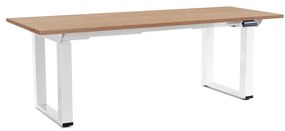 OfficeTech Strong állítható magasságú asztal 200 x 80 cm, fehér alap, tölgy