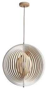 Fa csillár kötélen 1xE27/60W/230V átm. 43,5 cm tömör/furnér/bükk/kaucsukfa