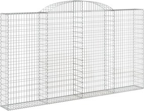 vidaXL íves horganyzott vas gabion kosár 300 x 30 x 160/180 cm