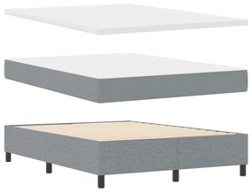 Box Spring Ágy matraccal és padtál szürke 140x200 cm szövet