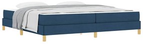 Boxrugós ágy Kék és Barna 200 x 200 cm Textil és mérnöki fa