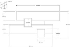 Fali polc Karen - Walnut, Anhtacite