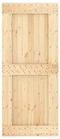 tömör fenyőfa tolóajtó fémszerelékszettel 90 x 210 cm