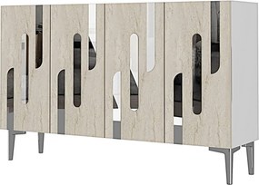 Ece 120 - White, Travertine, Silver