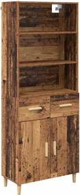vidaXL Magasfiú fiókkal Öreg fa 69,5 x 32,5 x 180 cm Faanyag