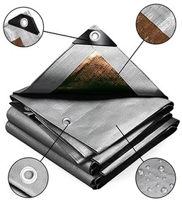 Takaró ponyva szürke - barna 20x20 m 210 g/m2