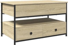 vidaXL sonoma tölgy szerelt fa és fém dohányzóasztal 85 x 50 x 50 cm