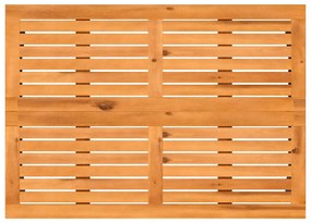 fekete polyrattan kerti asztal akácfa lappal 105x75x72 cm