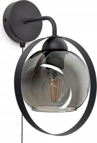 Fali lámpa Fekete Grafit Üveggömb