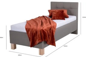 Kárpitozott tárolós ágy, matrac nélkül MARIA ONE 90x200 cm taupe