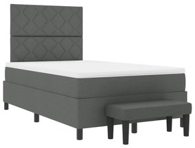 Box Spring ágy matraccal és paddal sötétszürke 120x200 cm