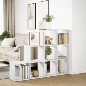 3 szintes fehér fa elválasztó könyvespolc 137,5 x 29 x 103,5 cm