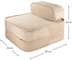 Világosbarna kordbársony gyerek fotel Flip – Wigiwama