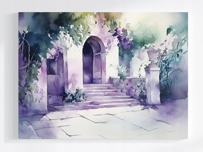 Vászonkép Canvas Építészet Udvar Ház Bejárat Lépcső 80x60