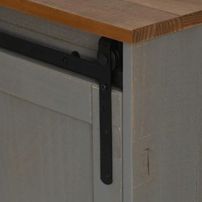 HALDEN szürke tömör fa TV szekrény 2 tolóajtóval 150x40x60 cm