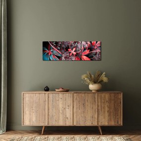 Absztrakt képek egzotikus virágok (órával) (90x30 cm)